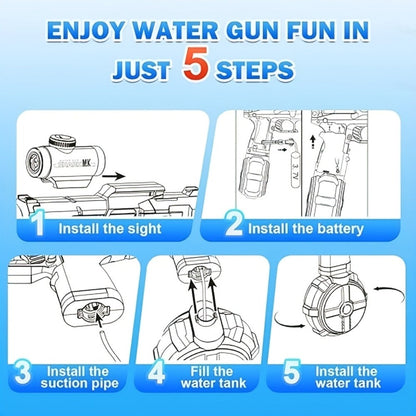 Rechargeable Transforming Electric Water Blaster with LED Muzzle Light and Blue or Blue Spec2 Option