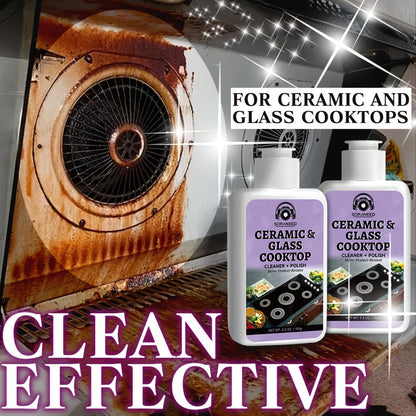 Ceramic Stovetop Cleaner Cream, Glass Stove Top Cleaning Paste, Removes Burnt-On Grease & Stains