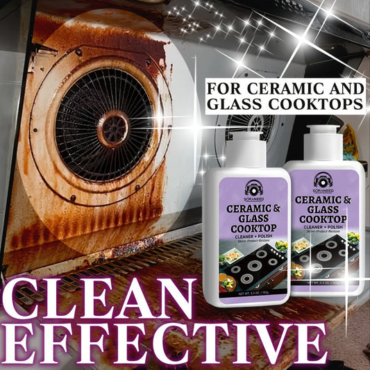 Ceramic Stovetop Cleaner Cream, Glass Stove Top Cleaning Paste, Removes Burnt-On Grease & Stains