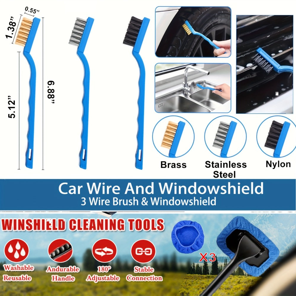 26-Piece Car Detailing Kit – Complete Car Cleaning Brush Set with Drill Brushes, Wheel Brush, Wash Mitt, Cleaning Gel & Squeegee