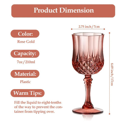 Plastic Wine Glasses 24 Pack 7oz for Home Cooking, Dining and Outdoor Meals, with the Listed Configuration