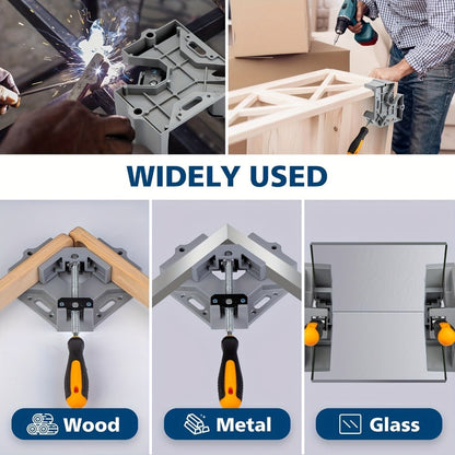 Right Angle Woodworking Clamp Set 2 & 4-Piece, Adjustable Aluminum Alloy Swing Jaw, 90-Degree Corner Clamps for Welding