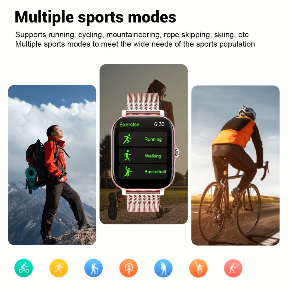 Smartwatch with Calling, Heart Rate and Sleep Displays, Sport Modes and Magnetic Charging for Daily Wear
