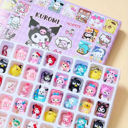 40pcs Kawaii Blind Box Mini Figures & Pendants, Sanrio Mystery Surprise Dolls Set for Parties, Celebrations and Guest Favors