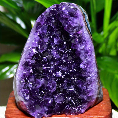 Purple Geode-Style Crystal Cluster Display with Polished Edge in 200–300 g, 400–500 g or Unspecified-Weight Checkout