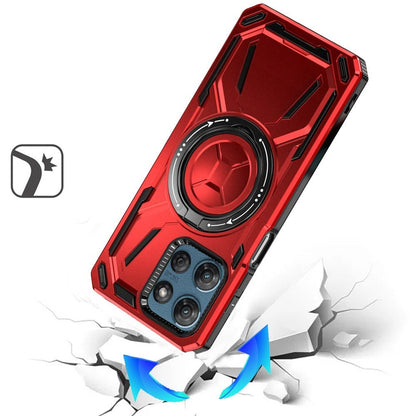 Phone Case Ring Stand Cover with Tempered Glass Protector for Moto G Power 5G 2025 in Five Colors