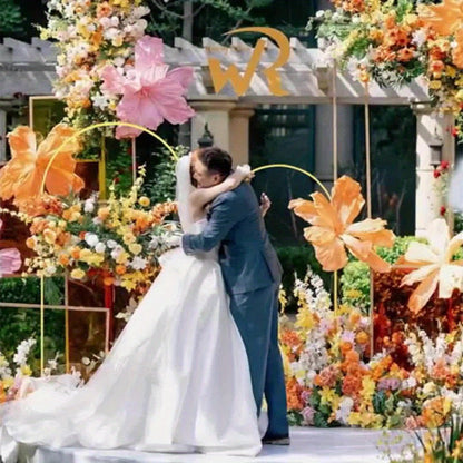 Golden Metal Wedding Arch Backdrop Stand Set of 2 (7.2FT & 6FT), Balloon Arch Frame for Wedding Ceremony