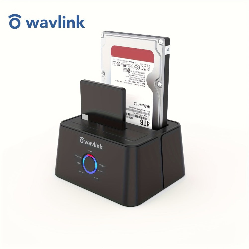 Dual Bay Hard Drive Docking Station USB 3.0 to SATA with Offline Clone Function, Wavlink Tool-Free Dock for 2.5/3.5 Inch HDD SSD