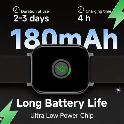 Smart Watch 1.83-Inch Full Touch Display with Wireless Calling, 180mAh Battery and Three-Strap Set