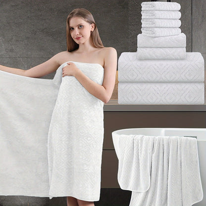 Bath Hand Towels, Towel Set 8 Piece 700GSM with 2 Bath Towels, 2 Hand Towels and 4 Washcloths in 16 Colors for Home and Guest Use