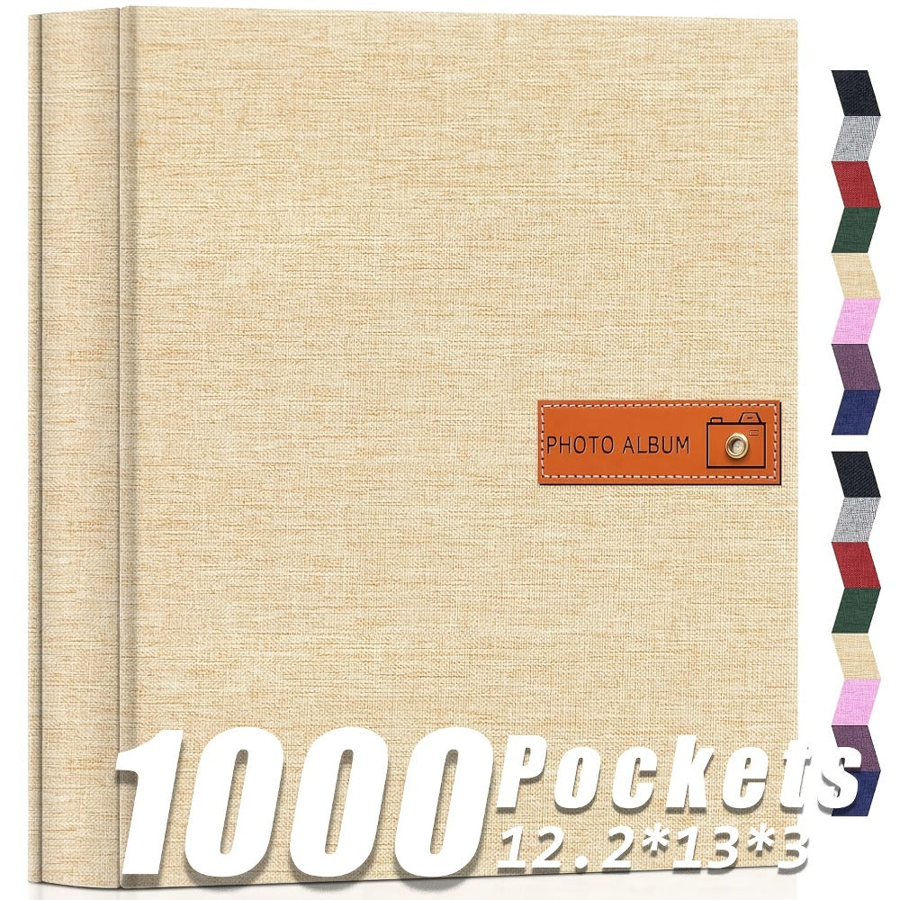 Photo Album 4x6 200 & 1000 Pockets with Label – Linen Hardcover Memory Book for Wedding, Baby, Travel, Anniversary