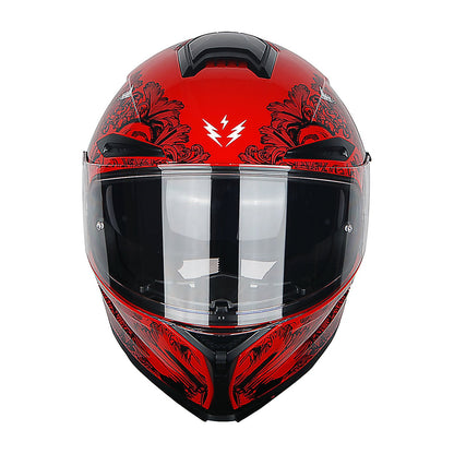 Motorcycle Helmet Full-Face Dual-Visor Shell with Clear Outer Shield, Smoked Inner Visor, Nine Colors and S-XL Sizes