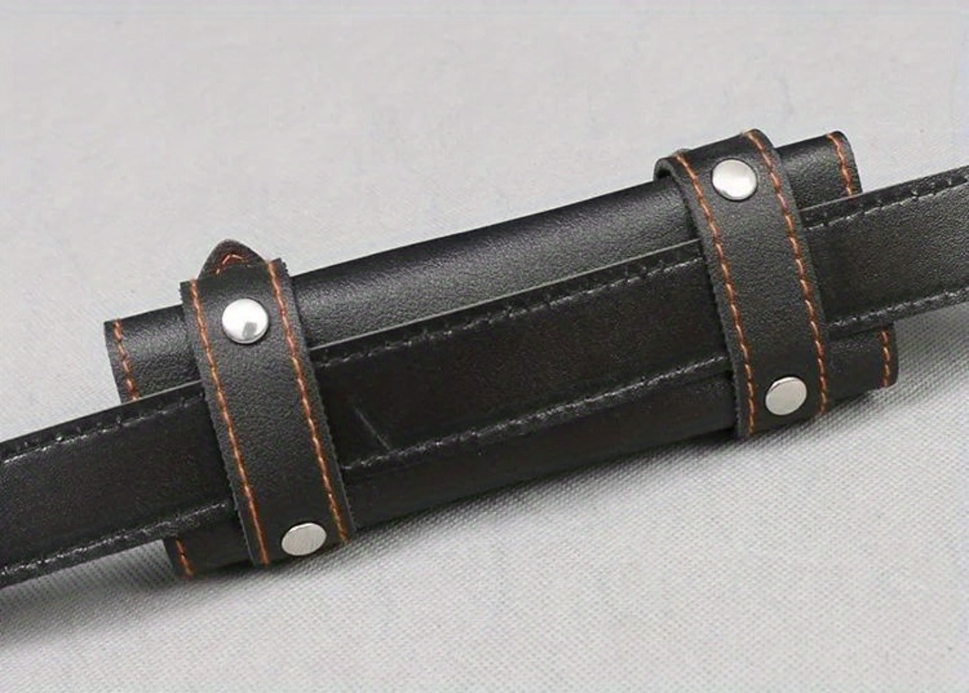 Sword Belt Holster with Dual Buckle Loops in Black or White for Katana-Style Costume Props