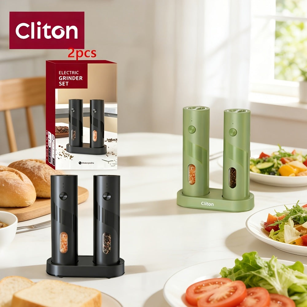 Electric Salt and Pepper Grinder Set with LED Light, Rechargeable Salt Pepper Mill, Adjustable Coarseness 3.72oz Large