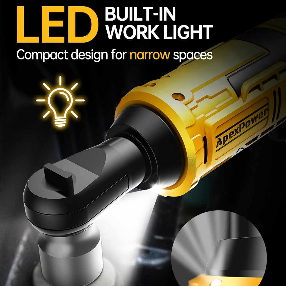 Cordless Electric Ratchet Wrench 3/8'' & 1/2'' Drive, Compatible with Dewalt 20V Max Battery, 88 Ft-lb High Torque
