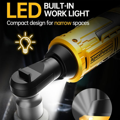 Cordless Electric Ratchet Wrench 3/8'' & 1/2'' Drive, Compatible with Dewalt 20V Max Battery, 88 Ft-lb High Torque