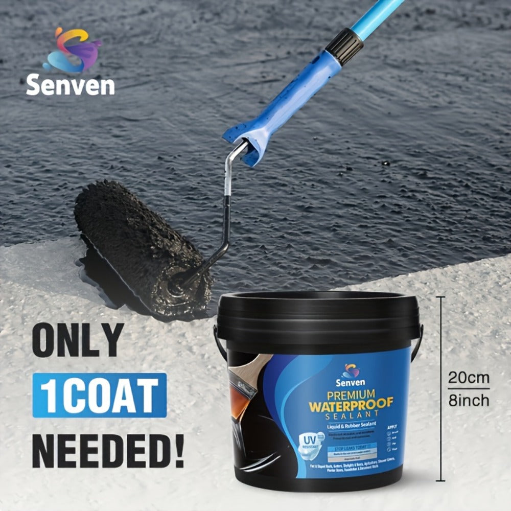 Liquid Rubber Waterproof Sealant 32oz – UV-Resistant Elastic Coating for Roof, RV, Boat, Concrete & Masonry, All-Weather Crack Filler