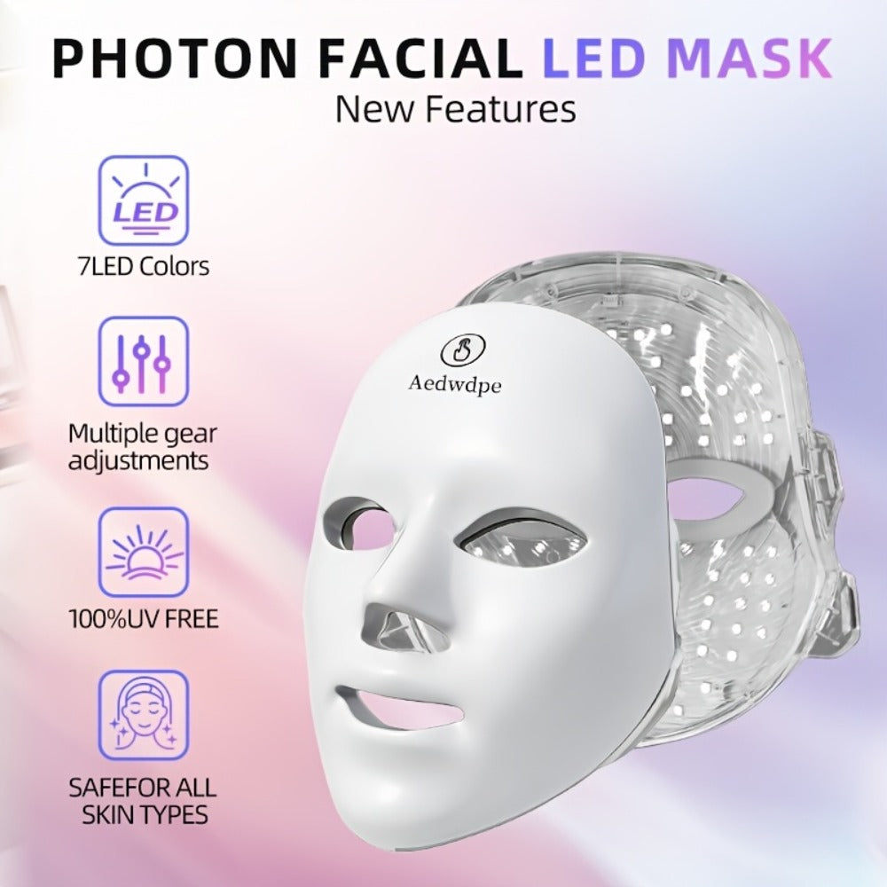 7 Color Photon LED Facial Device for Bath Time, Home Spa and Personal Care, with the Listed Configuration