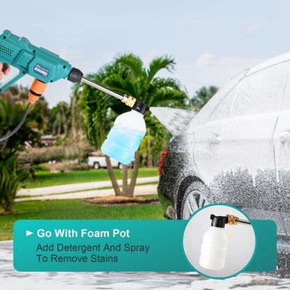 Car Pressure Washer with 500 PSI Listing, 6-in-1 Spray Nozzle, 5m Hose and One or Two Batteries