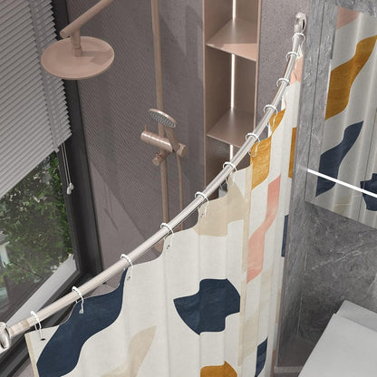 Curved Shower Curtain Rod Adjustable 43-72 Inch - Aluminum Tension Mount No Drilling Extra Space Shower Rod for Bathtub Stall