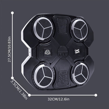 Black 32 x 35 cm Wall-Mounted Four-Pad Boxing Reaction Target with Display and USB-Powered Form
