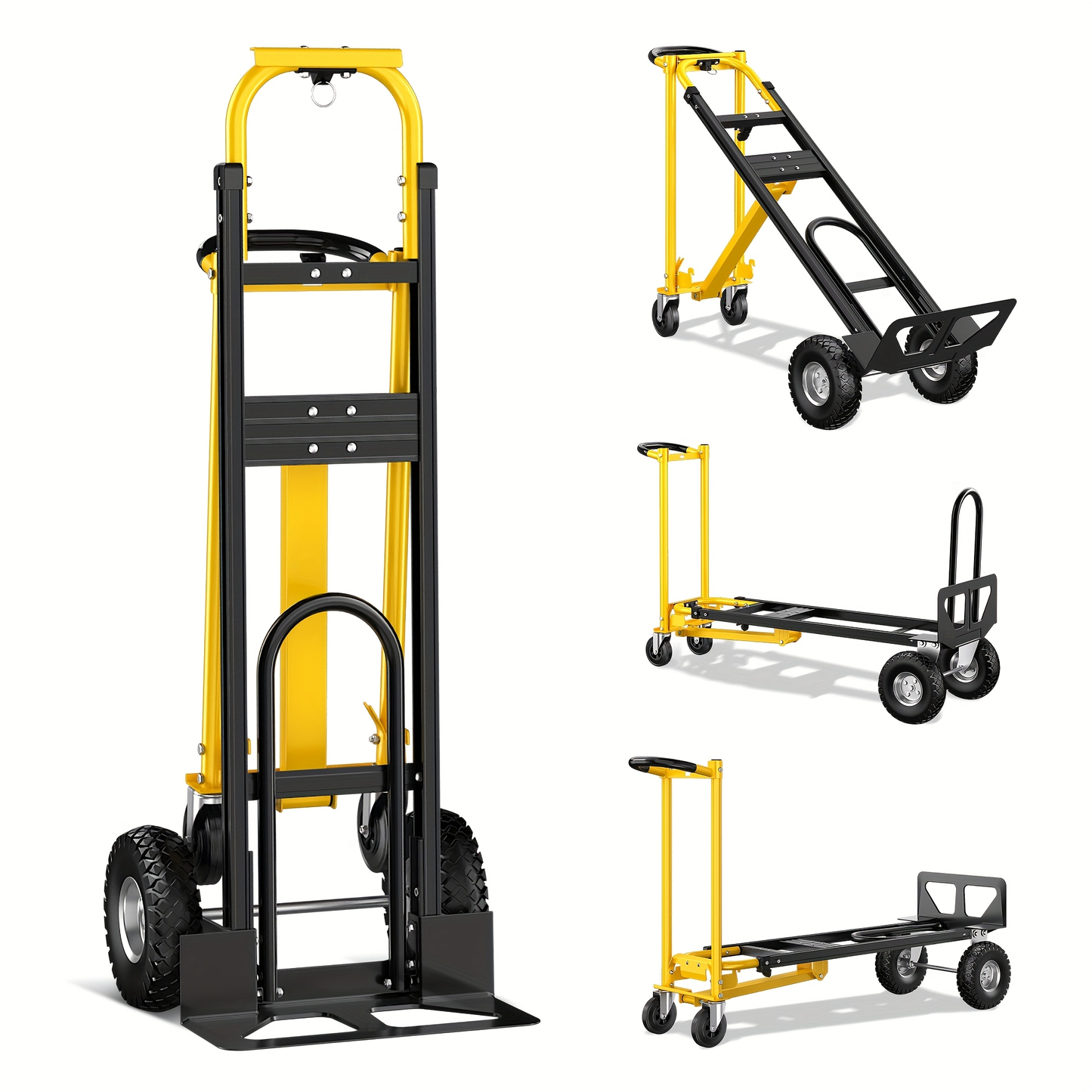 Hand Truck 3-in-1 Aluminum Convertible Dolly, 800-Industrial Utility Trolley with Folding Design for Moving