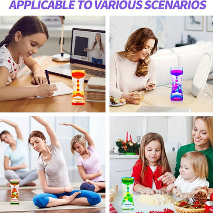Liquid Motion Bubbler Hourglass Sensory Toy 6 or 12 Pack, Colorful Calming Timer Fidget Toy for Kids