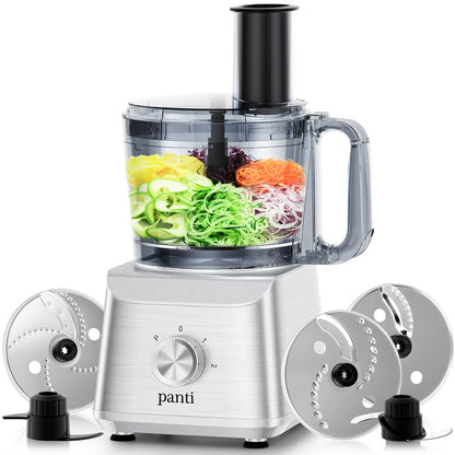 Food Processor 600W 6-in-1 Electric Food Chopper 12-Cup Bowl for Chopping Mincing Dicing for Entryways, Bedrooms and Living Spaces