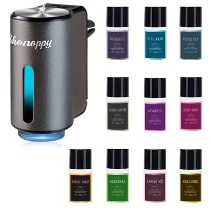 Car Air Freshener Aroma Diffuser with Essential Oils – USB Powered Smart Scent Diffuser for Car, 3/6/10/20 Bottles 0.34oz Essential Oils