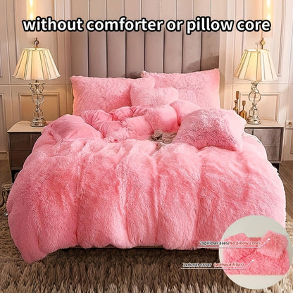 Plush Duvet Cover 100% Polyester Soft Warm Zipper Closure Cozy Bedroom Bedding Twin Full Queen King Solid Tie Dye 14 Colors for Bedroom