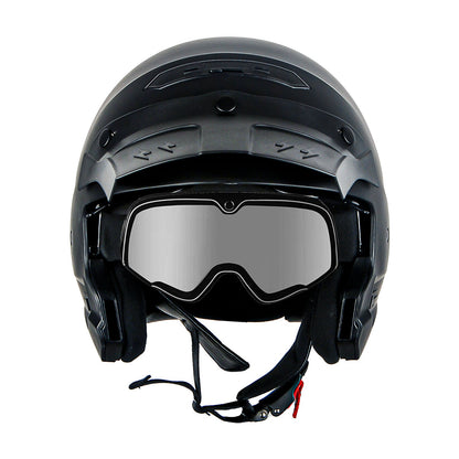 Motorcycle Helmet Convertible Full/Open-Face Shell with Detachable Mask, Smoked Shield, S-XL Sizes and Multiple Styles