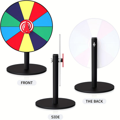 Tabletop Spinner Wheel 10 Slot – 8 Inch Heavy Duty Iron Base Prize Wheel for Carnival Games, Trade Show Spin Wheel, Party Supplies