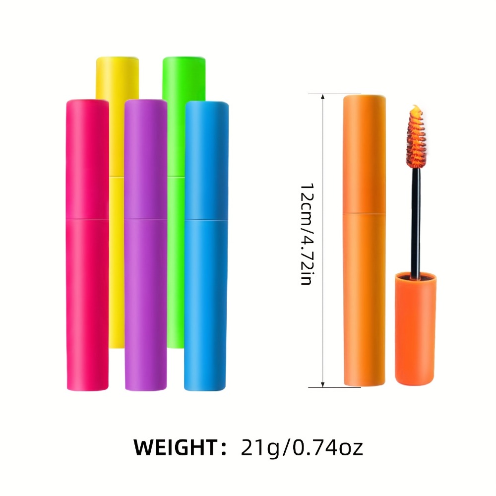 Colorful Mascara Set 6 Vivid Shades – Waterproof Smudge-Proof Curling Volumizing Lash Makeup, Purple Green Red Yellow Orange Blue