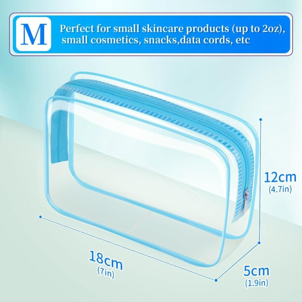 TSA Approved Clear Toiletry Bags Set of 24 Transparent Travel Makeup Organizer Pouches Medium Size Airport Security Quart Bag for Liquids