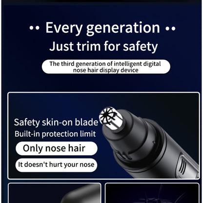 Electric Nose Trimmer with LED Display – USB Rechargeable Painless Facial Hair Removal Device for Men & Women, Nose Ear & Eyebrow Trimmer