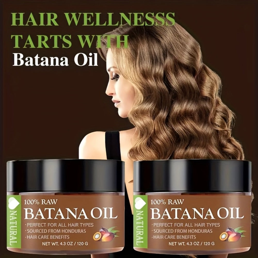 Hair Oil Batana Two-Jar Balm Set with Wide-Mouth Containers for Pre-Wash or Leave-In Hair Application