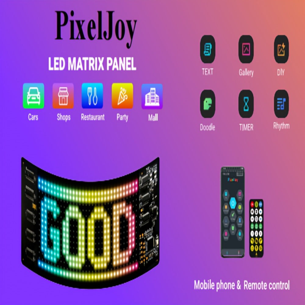 Programmable LED Sign Flexible Matrix Display Screen 5V App & Remote Control - Scrolling Text for an Everyday Personal Care Routine