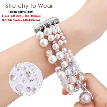 Pearl Watch Band for Apple Watch Series 11 10 9 8 7 6 5 4 3 2 1 SE Bling Jewelry Bracelet Strap for an Everyday Personal Care Routine