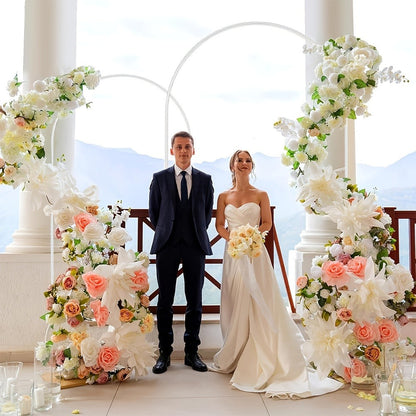 Metal Round Wedding Arch Backdrop Stand - Circular Balloon Arch Kit for Wedding, Birthday Party