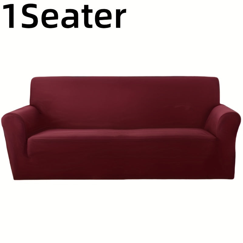Sofa Cover Elastic Stretch Slipcover for 1, 2, 3 or 4-Seater Sofas in Seven Solid Colors with Model-Specific Size and Color Options