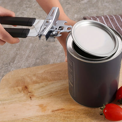 Can Opener 3-in-1 Stainless Steel Manual Can Opener with Smooth Edge Bottle Opener Handle for Home Cooking, Dining and Outdoor Meals