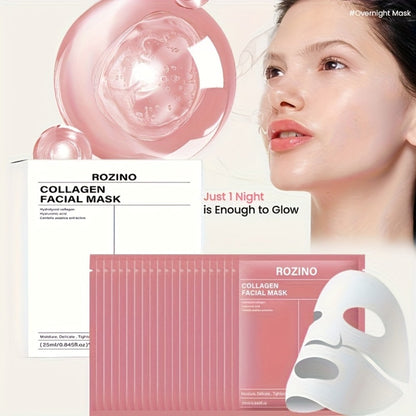 Collagen Sleeping Mask 20pcs Hyaluronic Acid Aloe Vera Deeply Moisturizing Overnight Hydrating Night Mask for Sensitive All Skin Types
