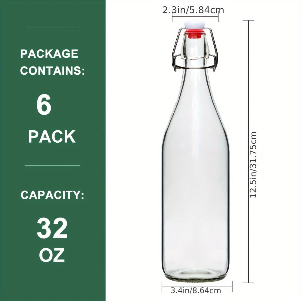 Swing Top Glass Bottles 32oz with Airtight Stopper - Flip Top Brewing Bottles for Kombucha for Entryways, Bedrooms and Living Spaces