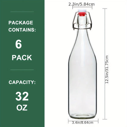 Swing Top Glass Bottles 32oz with Airtight Stopper - Flip Top Brewing Bottles for Kombucha for Entryways, Bedrooms and Living Spaces