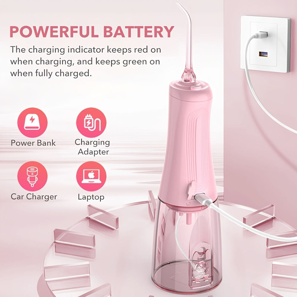 Water Flosser SEJOY AOW11 Cordless Oral Irrigator with 350ml Tank, Five Modes, Six Tips, USB-C Charging and IPX7 Rating