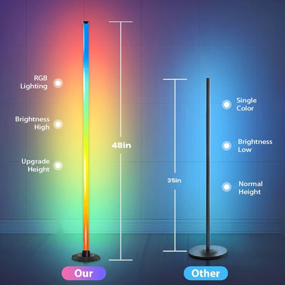 RGB Floor Lamp with Remote Control USB Powered, Color Changing LED Corner Lamp with Adjustable Brightness