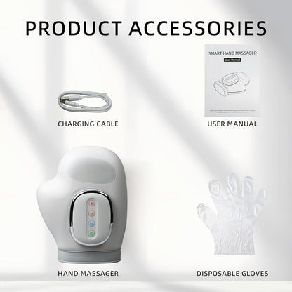 Hand Massager with Heat & Air Pressure, 3D Shiatsu Kneading 6 Modes Rechargeable Portable Hand Massager for Arthritis Pain