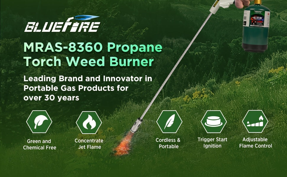 Propane Weed Torch, Flame Weeder Ice Melter Outdoor Roof Driveway for Garden, Patio and Yard Use