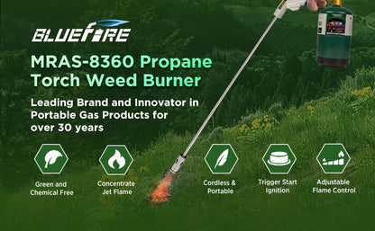 Propane Weed Torch, Flame Weeder Ice Melter Outdoor Roof Driveway for Garden, Patio and Yard Use