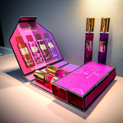 Travel Size Perfume Set for Women – Mystical 4-Piece Fresh Fruity Fragrance Kit 20ml Each, Layered Front Mid & Base Notes